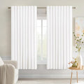 MIULEE Pure White Back Tab Light Blocking Curtains 63 Inch Length 2 Panels Set for Living Room Bedroom Privacy, Rod Pocket/Pinch Pleat Thermal Insulated Room Darkening Pleated Blackout Drapes