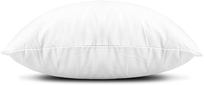 EDOW Throw Pillow Inserts, Set of 2 Lightweight Down Alternative Polyester Pillow, Couch Cushion, Sham Stuffer, Machine Washable. (White, 18x18)