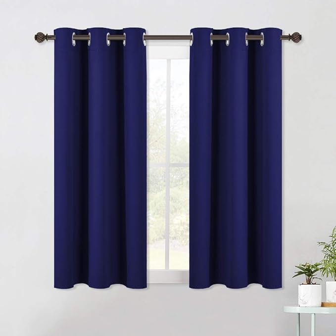 NICETOWN Living Room Blackout Curtain Panels, Window Treatment Energy Saving Thermal Insulated Solid Grommet Blackout Drapes/Draperies (1 Pair, 42 by 54-Inch, Royal Blue)