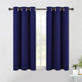 NICETOWN Royal Blue Blackout Curtain Panels for Bedroom, 2 Panels, W42 x L40-inch, Thermal Insulated Grommet Top Blackout Draperies and Drapes for Basement