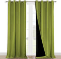 NICETOWN 100% Blackout Curtains for Windows, Pack of 2, 52" W x 108" L, Fresh Green, Super Heavy-Duty Black Lined Total Darkness Drapes for Bedroom, Privacy Assured Window Treatment for Patio