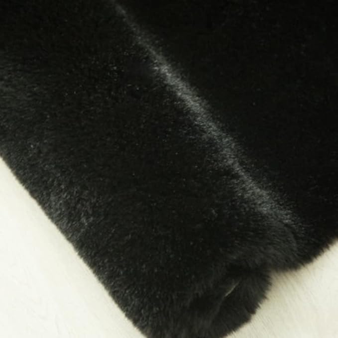 Ghouse Ultra Soft Faux Rabbit Fur Rug 5x8, Machine Washable Area Rugs for Bedroom Fluffy Rugs for Living Room, No-Shedding Carpet Sheepskin Rug Black