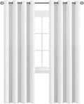 H.VERSAILTEX White Curtains for Living Room Pure White Curtain 96 inches Long Thermal Insulated Window Treatment Panel/Drape for Bedroom, White, One Panel, Grommet Top, 52" W x 90" L
