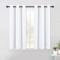 NICETOWN Window Draperies Curtains Panels - Blocking Out 50% Sunlight Curtains, Grommet Top Small Window Drapes for Bedroom (2 Panels, 42 by 45, White)