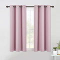NICETOWN Blackout Curtain Panels for Bedroom, 2 Panels, Baby Pink, W42 x L40-inch, Thermal Insulated Grommet Top Blackout Draperies and Drapes for Basement
