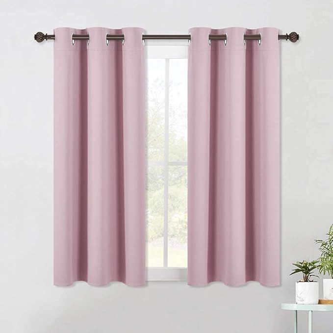 NICETOWN Blackout Draperies Curtains for Girls Room, Nursery Essential Thermal Insulated Grommet Top Blackout Panels (Baby Pink=Lavender Pink, 1 Pair, 42 x 54 Inch)