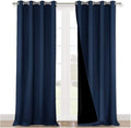 NICETOWN 100% Blackout Curtains 108 inches Long, Noise Reduction Window Treatment Curtains, Thermal Insulated Energy Smart Drapes and Draperies for Apartment Decor, Navy Blue, Set of 2, 52 inches W