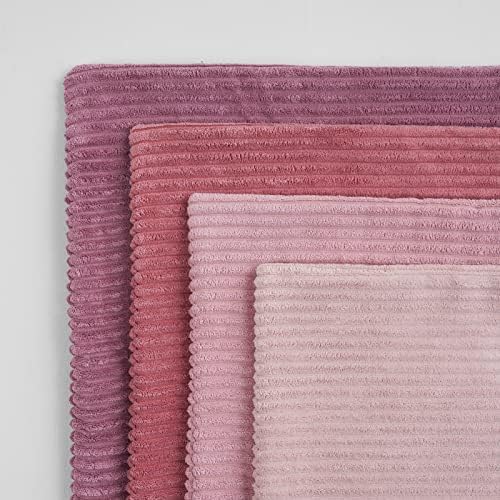 Topfinel Pink Throw Pillow Covers 12x12 Inch Set of 4,Soft Farmhouse Corduroy Decorative Cushion Cover,Square Cute Pillow Case for Gril's Bedroom Couch Sofa Living Room,Spring Series Home Decor