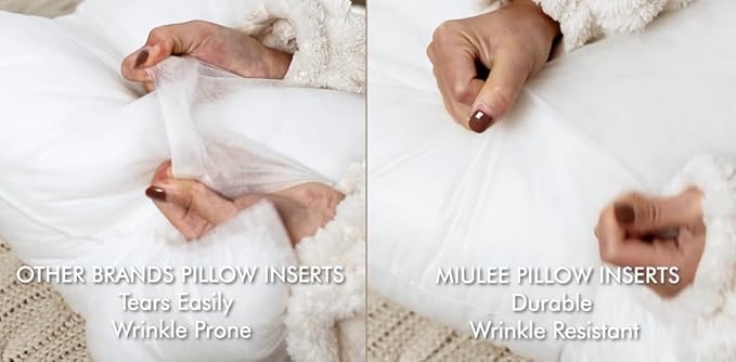 MIULEE Pillow Insert 14x14 Inch, Decorative Square Throw Pillow Inserts, Premium Fluffy Pillow Forms Sham Stuffer for Sofa Couch Living Room