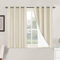 H.VERSAILTEX 100% Blackout Curtains for Bedroom Thermal Insulated Linen Textured Curtains Heat and Full Light Blocking Drapes Living Room Curtains 2 Panel Sets, Bleached Sand, 52x45 Inch