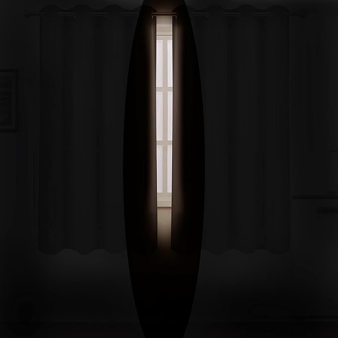 LEMOMO Chocolate Brown Thermal Blackout Curtains/42 x 72 Inch/Set of 2 Panels Room Darkening Curtains for Bedroom