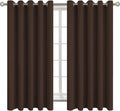 BGment Blackout Curtains for Bedroom - Grommet Thermal Insulated Room Darkening Curtains for Living Room, Set of 2 Panels (70 x 63 Inch, Brown)