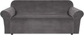 H.VERSAILTEX Stretch Velvet Sofa Covers Large Couch Covers Sofa Slipcovers Furniture Protector Soft with Non Slip Elastic Bottom, Feature Thick Comfy Rich Velour (Extra Wide Sofa 98"-105", Gray)