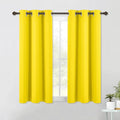 NICETOWN Bedroom Curtains Blackout Drapery Panels, 2 Panels, 42 x 54 Inch, Bright Yellow, Three Pass Microfiber Thermal Insulated Solid Ring Top Blackout Window Curtains/Drapes