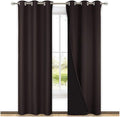 NICETOWN Toffee Brown Full Shade Curtain Panels, Pair of Thermal Insulated & Energy Efficiency Blackout Drapes for Living Room, Lined Silky Performance Window Dressing (37" Wide x 84" Long, Gray)