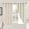H.VERSAILTEX 100% Blackout Curtains for Bedroom Thermal Insulated Linen Textured Curtains Heat and Full Light Blocking Drapes Living Room Curtains 2 Panel Sets, Bleached Sand, 52x54 Inch