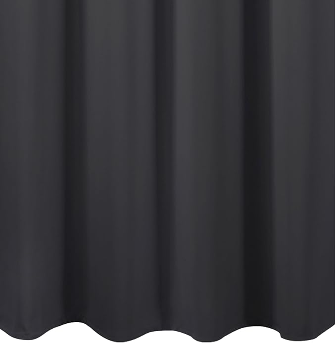 LEMOMO Dark Grey Blackout Curtains 52 x 63 Inch Length/Set of 2 Curtain Panels/Thermal Insulated Room Darkening Curtains for Bedroom and Living Room