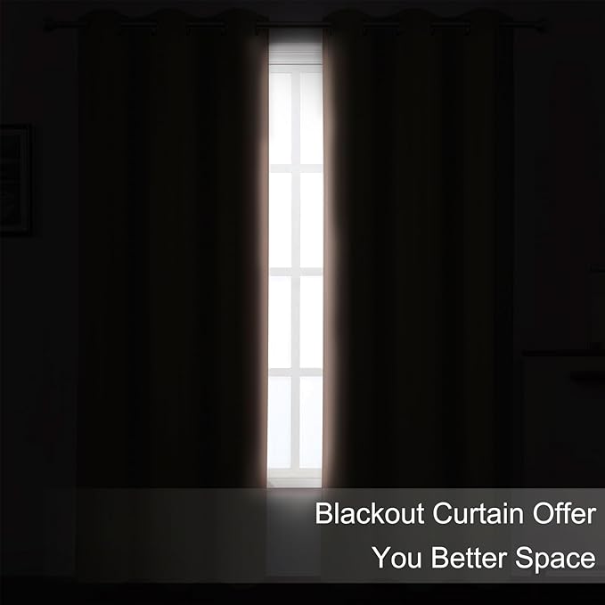LEMOMO Blackout Curtains 52 x 90 inches Long Blush Curtains Set of 2 Panels Thermal Insulated Room Darkening Curtains for Bedroom