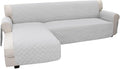 Easy-Going Sofa Slipcover L Shape Sofa Cover Sectional Couch Cover Furniture Protector Mat for Pets Dog Cat (Large,Light Gray/Light Gray)