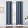 NICETOWN Window Treatment Blackout Curtain Panels, Home Décor Thermal Insulated Solid Grommet Blackout Draperies/Drapes for Bedroom (Set of 2 Panels, 42 by 72 Inch, Stone Blue)