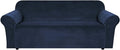 H.VERSAILTEX Stretch Velvet Sofa Covers Large Couch Covers Sofa Slipcovers Furniture Protector Soft with Non Slip Elastic Bottom, Feature Thick Comfy Rich Velour (Extra Wide Sofa 98"-105", Navy)