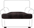 Leather Look Couch Cushion Covers Sofa Seat Slipcovers Sets Couches Furniture Protector for Sectional Armchair Loveseat Pets Kids Stretch Spandex Fabric (1 T-Cushion Armchair, Chocolate)