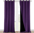 NICETOWN 100% Blackout Blinds, Set of 2, 46" x 96", Royal Purple, Laundry Room Decor Window Treatment Curtains for Large Patio Sliding Door, Thermal Insulated Curtains for Bedroom