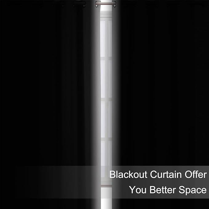 LEMOMO Blackout Curtains 52 x 120 Inch Long Light Grey Curtains Set of 2 Panels Room Darkening Curtains for Bedroom and Living Room