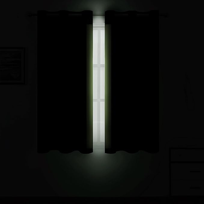 LEMOMO Light Green Thermal Blackout Curtains/52 x 54 Inch/Set of 2 Panels Room Darkening Curtains for Bedroom