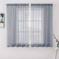 MIULEE 2 Panels Solid Color Sheer Window Curtains Elegant Window Voile Panels/Drapes/Treatment for Bedroom Living Room (54X54 Inches Dark Grey)