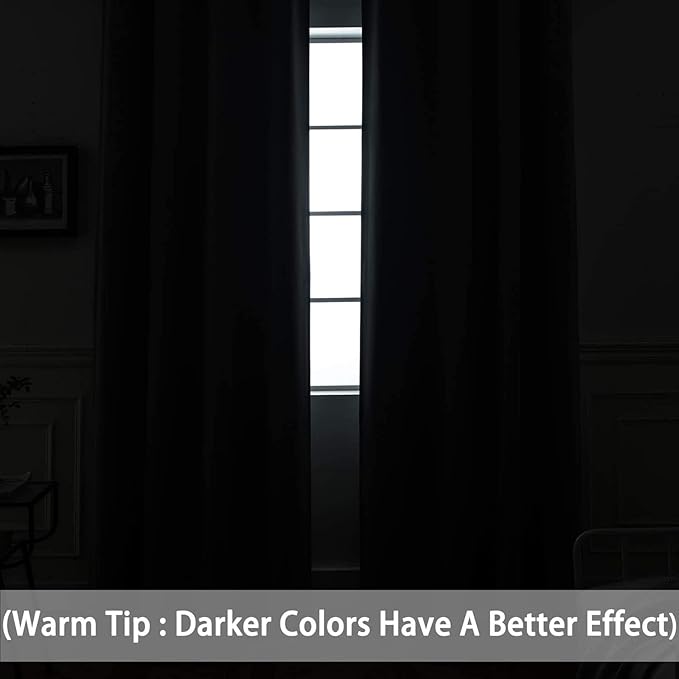 Yakamok Room Darkening Grommet Top Window Drapes Thermal Insulated Light Blocking Blackout Curtains for Living Room,42W x 84L,Purple,2 Panels