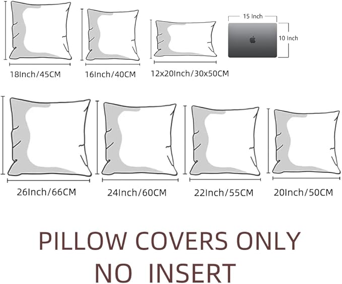 Fancy Homi 4 Packs Tan Decorative Throw Pillow Covers 24x24 Inch for Living Room Couch Bed Sofa, Beige Rustic Farmhouse Boho Home Decor, Soft Plush Striped Corduroy Square Cushion Case 60x60 cm