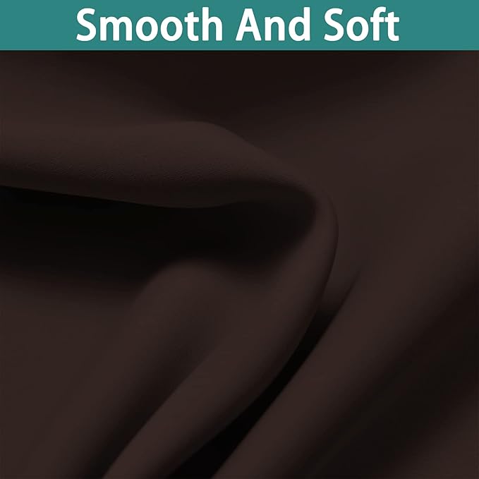 Yakamok 100% Blackout Curtains for Bedroom, 2 Thick Layers Thermal Insulated Grommet Total Blackout Drapes with Black Liner for Living Room (62Wx96L,Chocolate Brown, 2 Panels)