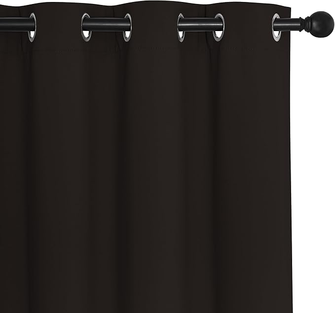 NICETOWN Room Darkening Curtains for Nursery, Grommet Thermal Insulated Light Blocking Window Treatments Sound Reducing for Bedroom, W37 x L72, 2 Panels, Toffee Brown