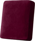 Couch Cover Stretch Velvet Sofa Cushion Cover 1-Piece - Elastic Washable Slipcover for Seat or Backrest, Couch Seat Covers for Sofas (Wine)