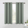 NICETOWN Modern Blackout Curtains Noise Reducing, Thermal Insulated and Privacy Room Darkening Drape Panels for Boy's Guest Room Door Small Short Window (Greyish Green, 2 Panels, W42 x L54 -Inch)