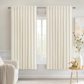 MIULEE Birch Back Tab Blackout Curtains 63 Inch Length 2 Panels Set for Living Room Bedroom Privacy, Rod Pocket/Pinch Pleat Thermal Insulated Room Darkening Pleated Light Blocking Drapes