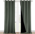 NICETOWN Full Shading Curtains for Windows, Super Heavy-Duty Black Lined Blackout Curtains for Bedroom, Privacy Assured Window Treatment (Dark Mallard, Pack of 2, 52 inches W x 95 inches L)