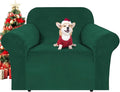 H.VERSAILTEX Stretch Velvet Armchair Cover Couch Covers 1 Cushion Chair Slipcover for Living Room Furniture Cover Crafted from Thick Comfy Rich Velour (Chair 31"-49", Christmas Green)