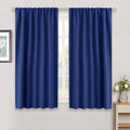 RYB HOME 54 inch Blackout Curtains for Living Room, Rod Pocket Thermal Insulated Small Window Drapes Room Darkening Shades for Bedroom Studio Dorm, W 42 x L 54 inch, Set of 2 Panels, Marine Blue