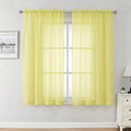 Aiyufeng Lemon Sheer Curtains 63 Inch Length 2 Panels Set for Living Room, Light Filtering Lemon Window Sheers Drapes for Bedroom, Each 42" W x 63" L