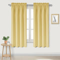 DWCN Blackout Curtains for Bedroom – Rod Pocket Thermal Insulated Noise Reducing Noise Reducing Drapes for Living Room, W 42 x L 63 Inch, 2 Panels, Light Yellow