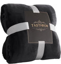 TASTHROW Large Flannel Fleece Throw Blanket, 50×70 Inch - Cozy Lightweight Thick Blanket - All Seasons Suitable for Women, Men and Kids (Black)