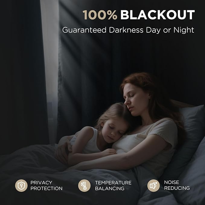 Joydeco Blackout Curtains for Bedroom - 100% Light Blocking 2 Panels Light Grey Drapes 37" W x 90" L, Thermal Insulated Room Darkening Curtains, Linen Textured for Living Room, Rod Pocket & Back Tabs