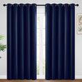 Yakamok Blackout Curtains Room Darkening Thermal Insulated Window Panels,Solid Grommet Top Drapes for Bedroom/Living Room(62Wx96L, Navy Blue, 2 Panels)