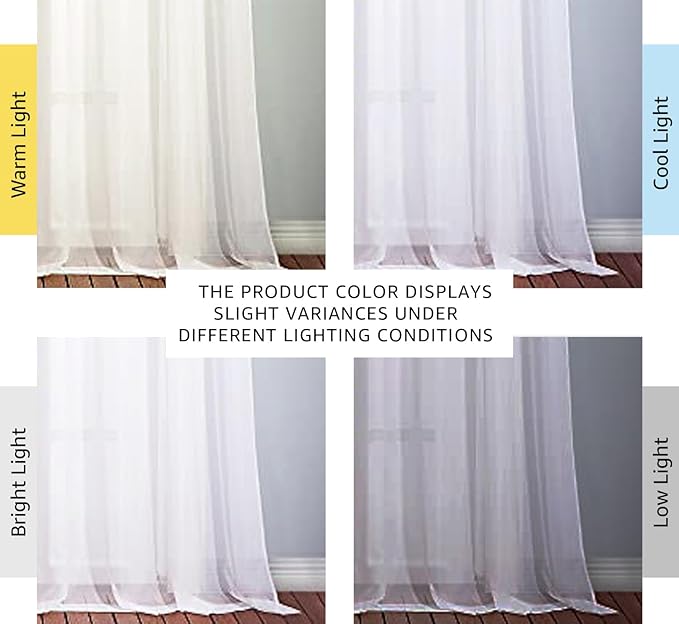 NICETOWN Sheer Curtains Extra Length - Wide Solid Voile Window Panels for Patio/Sliding Door/Living Room (54" W x 108" L, White, 2 Pieces)
