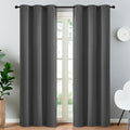 Yakamok 90 Inch Long Blackout Curtains for Bedroom, Thermal Insulated Room Darkening Curtains, Light Blocking Blackout Drapes for Living Room- 2 Panels,38x90 Inch, Charcoal Grey