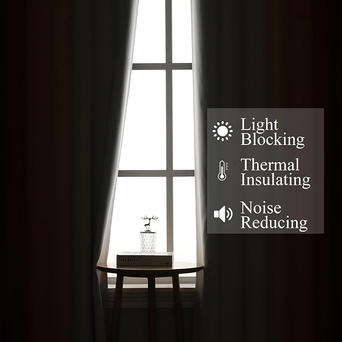 Estelar Textiler Burnt Orange and Greyish White Ombre Blackout Curtains 84 Inch Long for Living Room, Energy Saving Thermal Insulated Room Darkening Grommet Window Drapes for Bedroom,52Wx84L,2 Panels