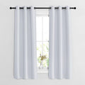 NICETOWN Bedroom Curtains 2 Panels Set - Easy Care Solid Thermal Insulated Silver Grommet Light Blocking Room Darkening Drapes for Bedroom/Kids Room 37 in x 63 in (W x L) , Greyish White)