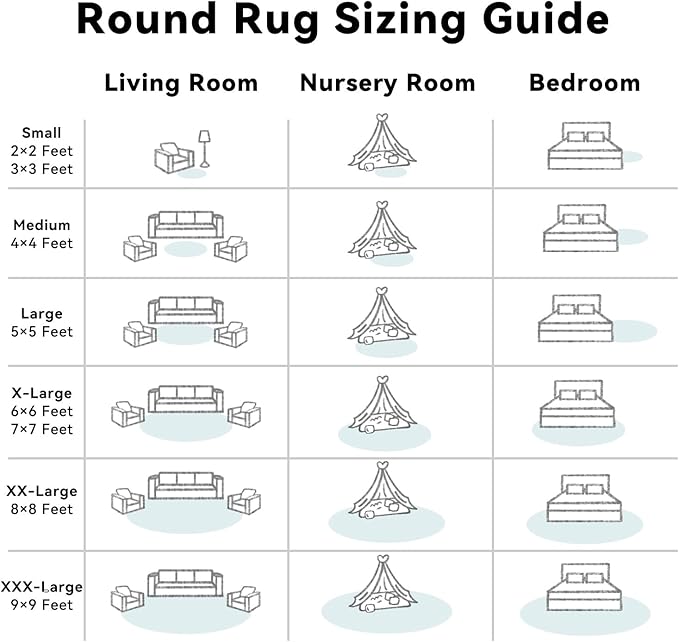 OLANLY White Round Rugs for Bedroom - Machine Washable, 8 ft Circle Area Rugs for Living Room, Soft and Fluffy Shaggy Carpet for Teen Girls and Boys, Nursery Rooms, Dorms, Home Decor Aesthetic